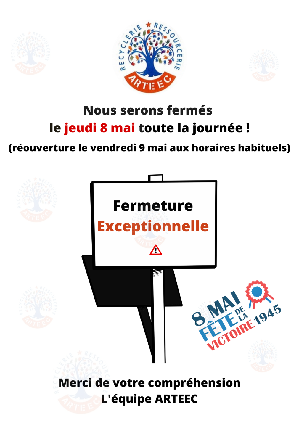 Fermeture 8 mai 2025
