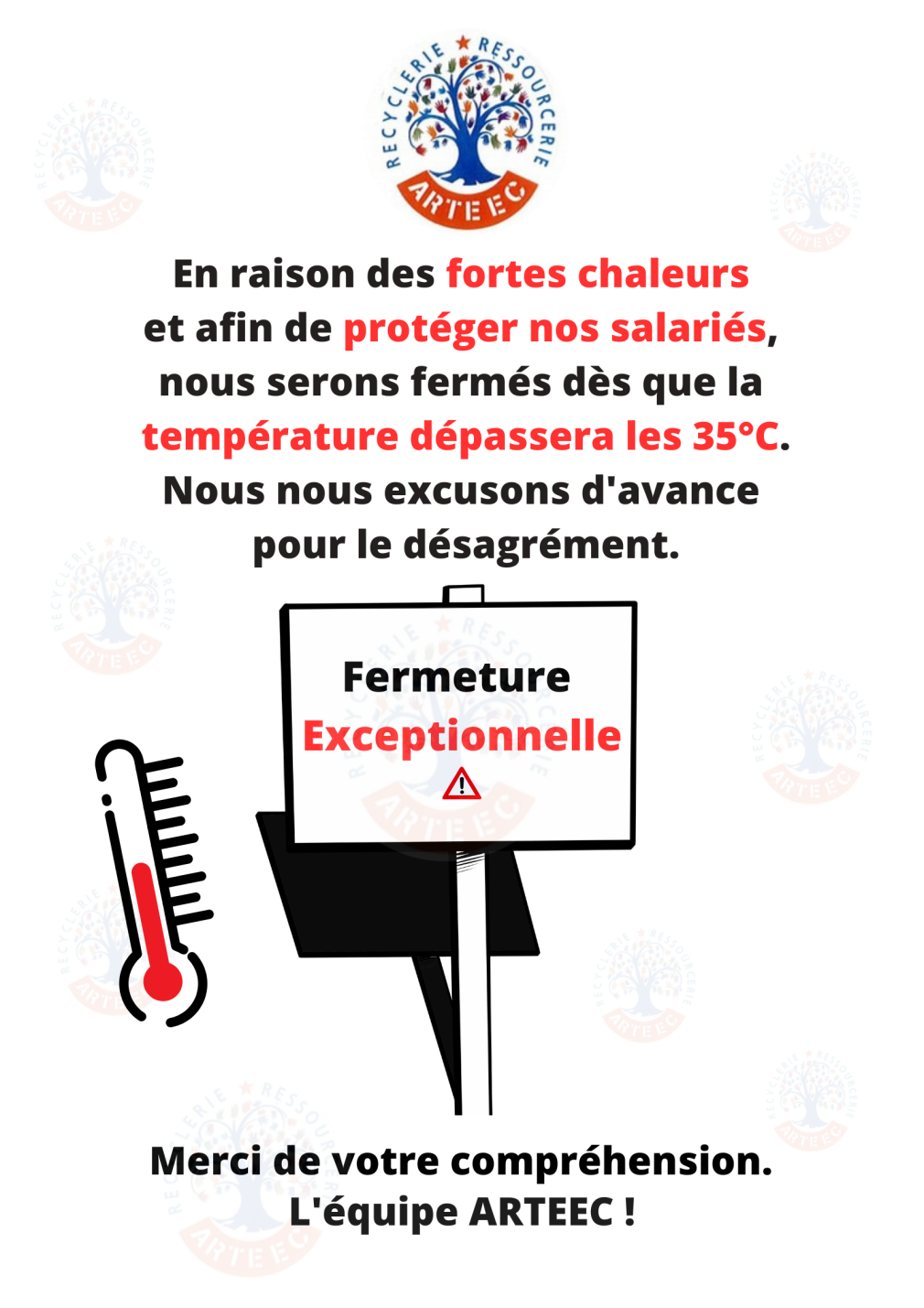 Fermeture fortes chaleurs